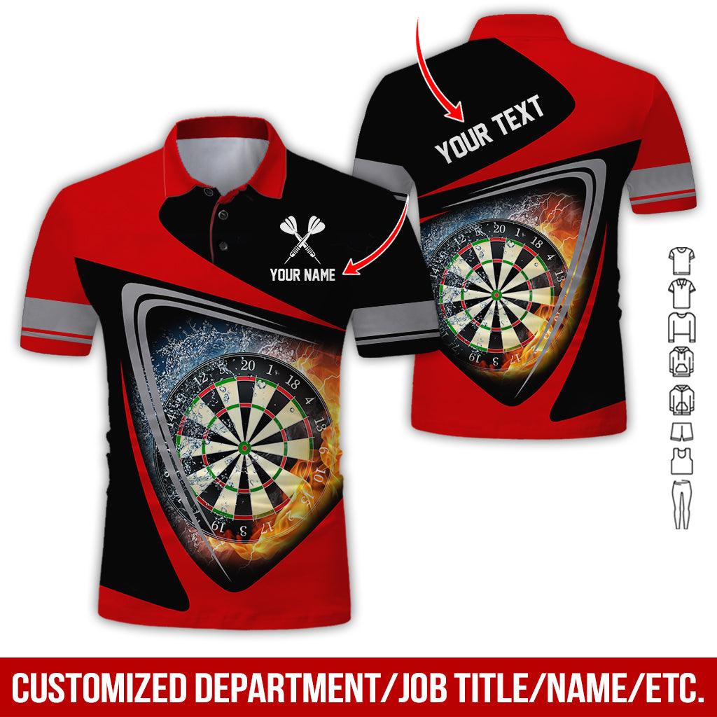 Customized Name & Text Darts Polo Shirt, Personalized Darts Flame Polo Shirt For Men - Perfect Gift For Darts Lovers, Darts Players - Image 4