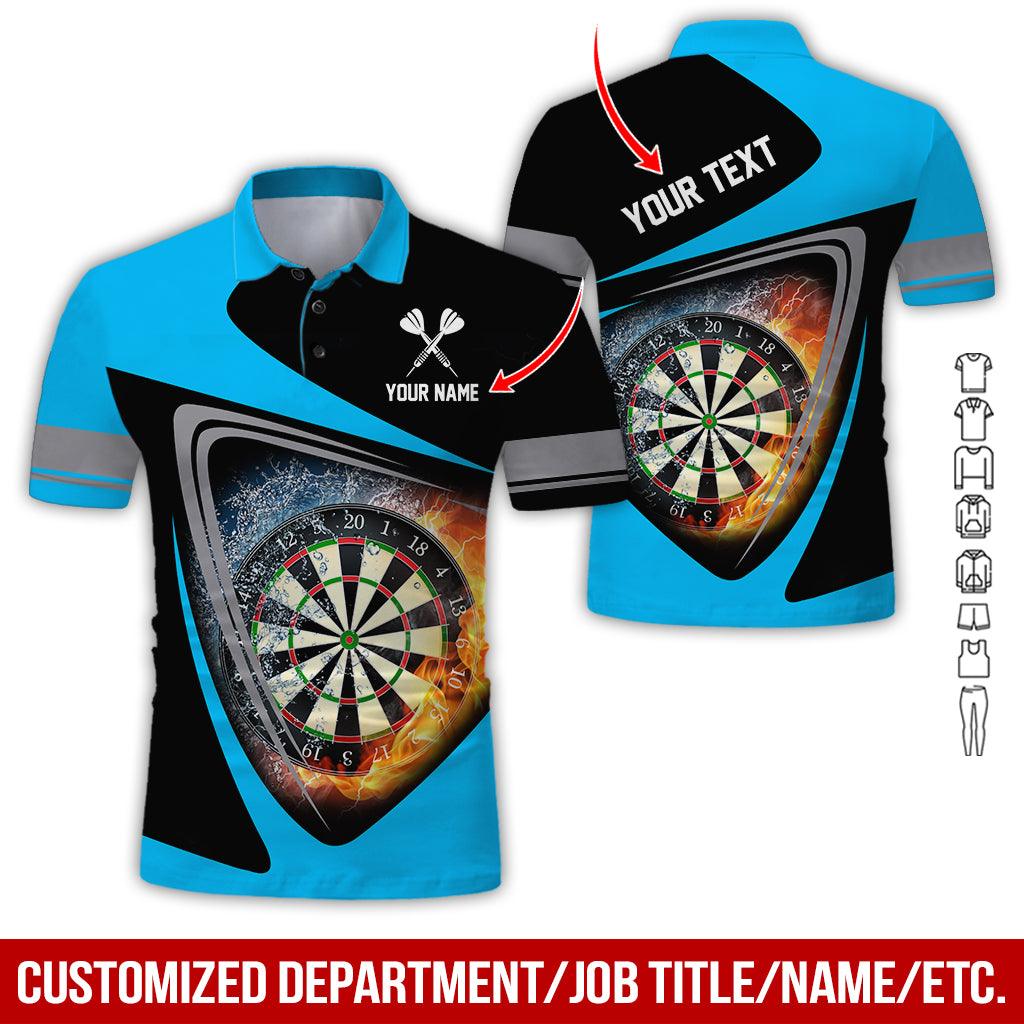 Customized Name & Text Darts Polo Shirt, Personalized Darts Flame Polo Shirt For Men - Perfect Gift For Darts Lovers, Darts Players - Image 5