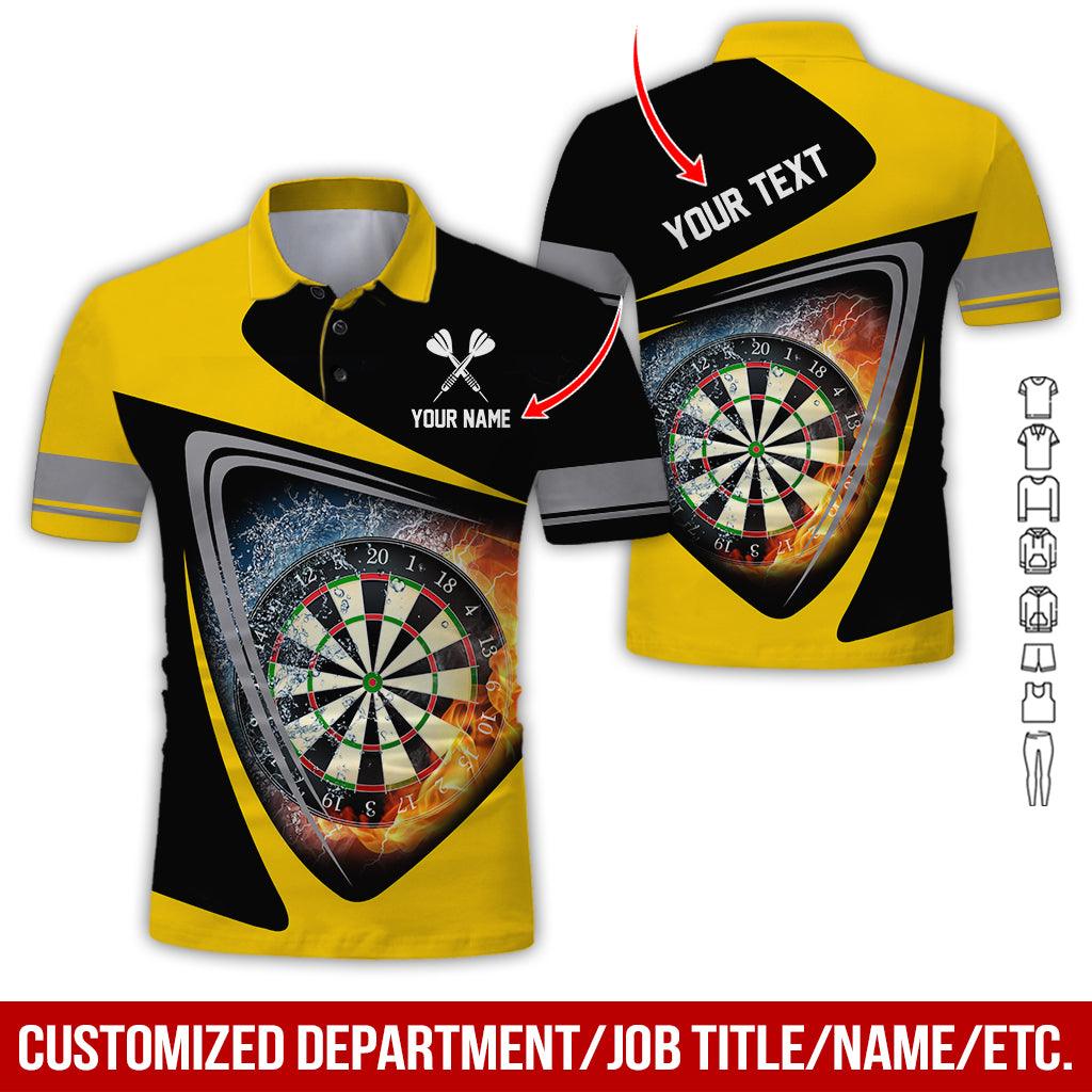 Customized Name & Text Darts Polo Shirt, Personalized Darts Flame Polo Shirt For Men - Perfect Gift For Darts Lovers, Darts Players - Image 6