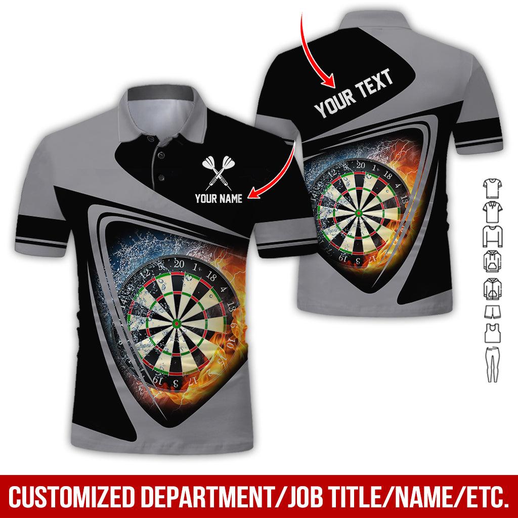 Customized Name & Text Darts Polo Shirt, Personalized Darts Flame Polo Shirt For Men - Perfect Gift For Darts Lovers, Darts Players - Image 7