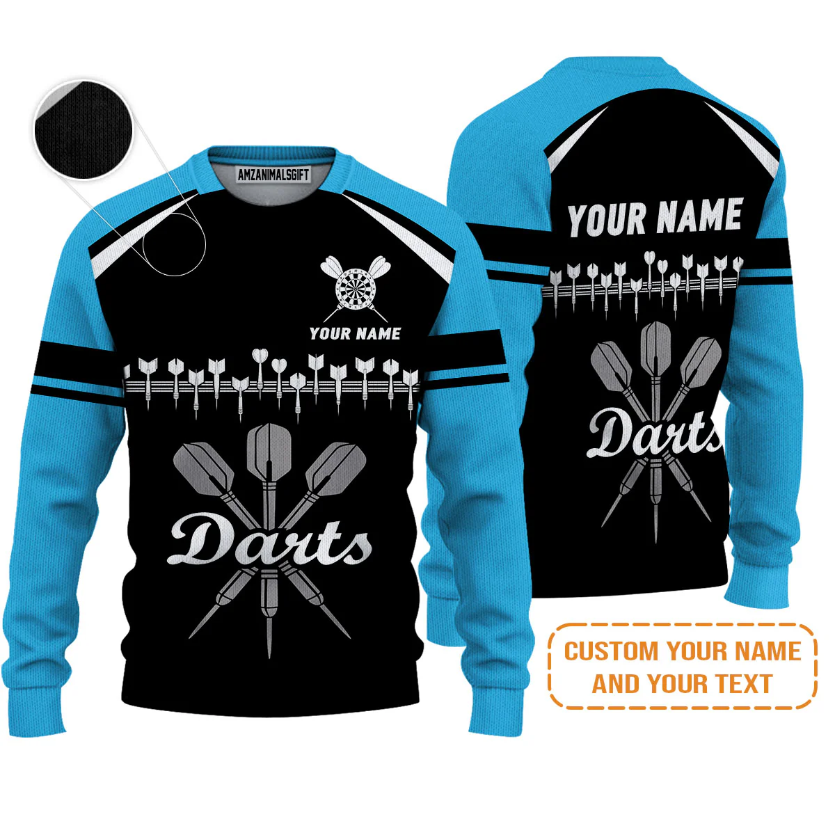 Customized Name & Text Darts Polo Shirt, Personalized Darts Team Blue Polo Shirt - Perfect Gift For Darts Lovers - Image 7