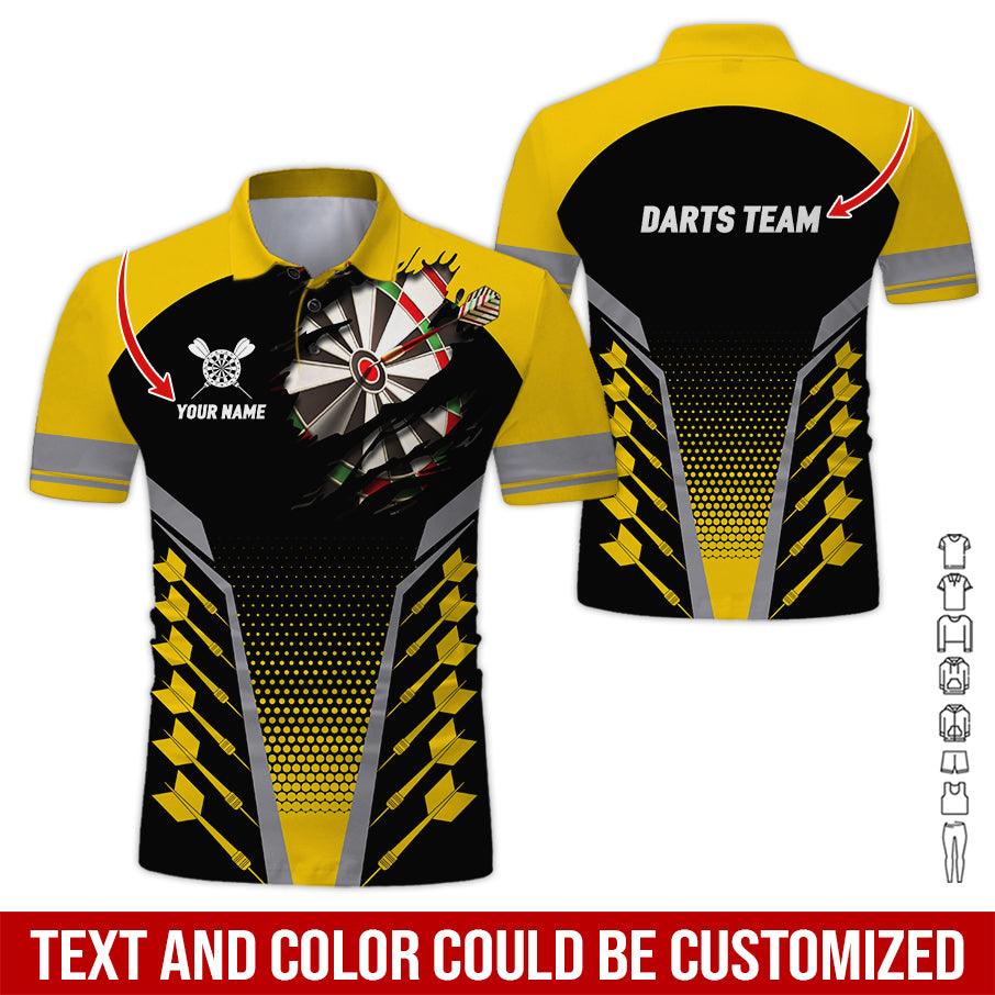 Customized Name & Text Darts Polo Shirt, Personalized Darts Team Polo Shirt For Men - Perfect Gift For Darts Lovers, Darts Players