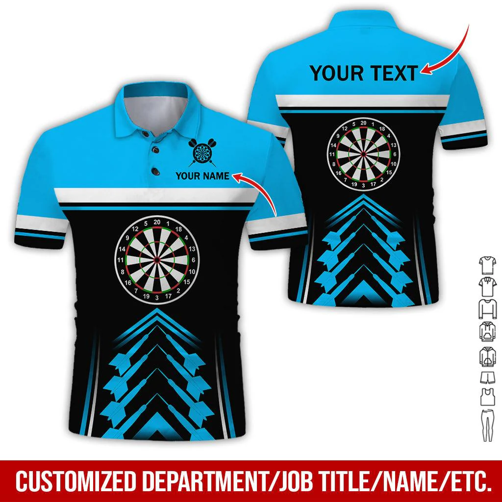 Customized Name & Text Darts Polo Shirt, Personalized Darts Uniforms Polo Shirt For Men - Perfect Gift For Darts Lovers, Darts Players - Image 6