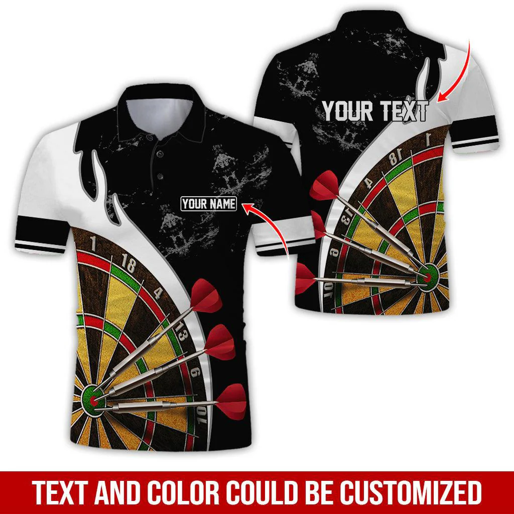 Customized Name & Text Darts Polo Shirt, Personalized Name Dartboard Uniforms Polo Shirt For Men - Perfect Gift For Darts Lovers, Darts Team Players - Image 12