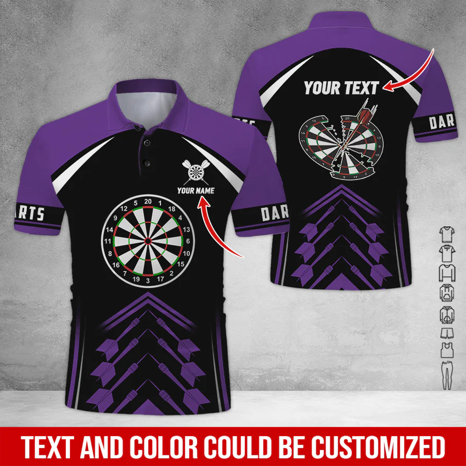 Customized Name & Text Darts Polo Shirt, Personalized Name Darts Is My Life Polo Shirt For Men - Perfect Gift For Darts Lovers, Darts Players - Image 9