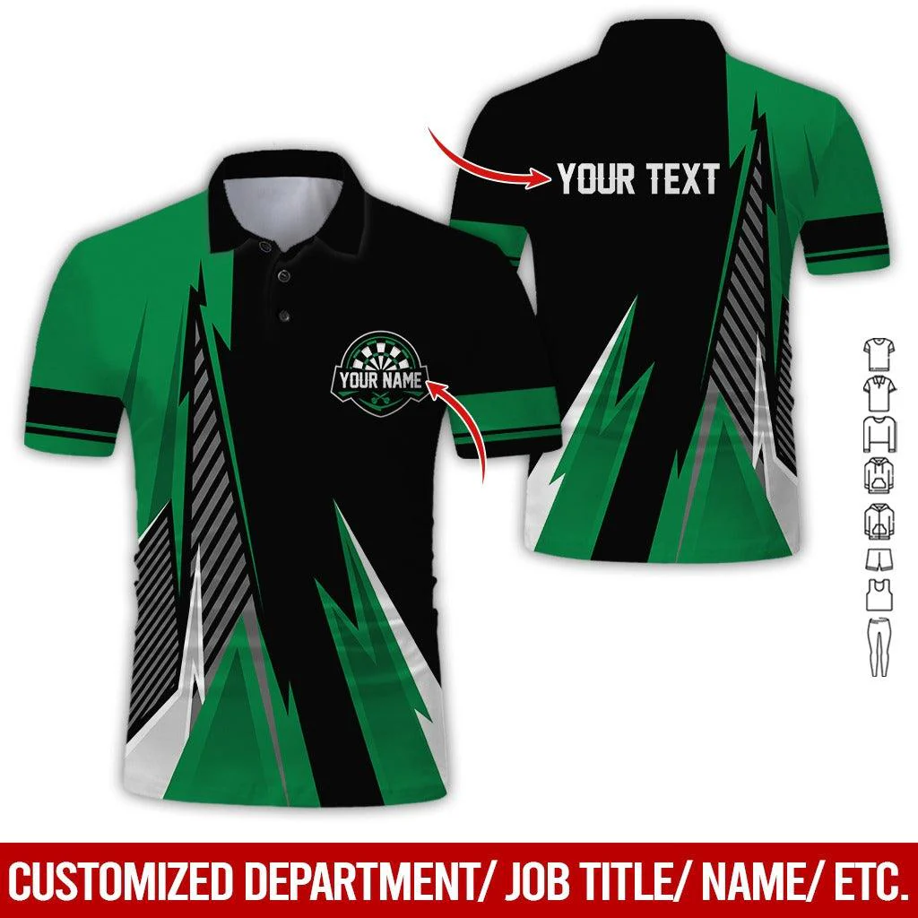 Customized Name & Text Darts Polo Shirt, Personalized Name Darts Polo Shirt For Men - Perfect Gift For Darts Lovers, Darts Players, Darts Team - Image 4