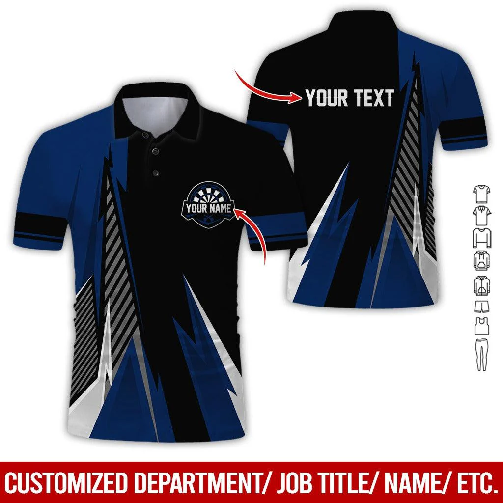 Customized Name & Text Darts Polo Shirt, Personalized Name Darts Polo Shirt For Men - Perfect Gift For Darts Lovers, Darts Players, Darts Team - Image 6