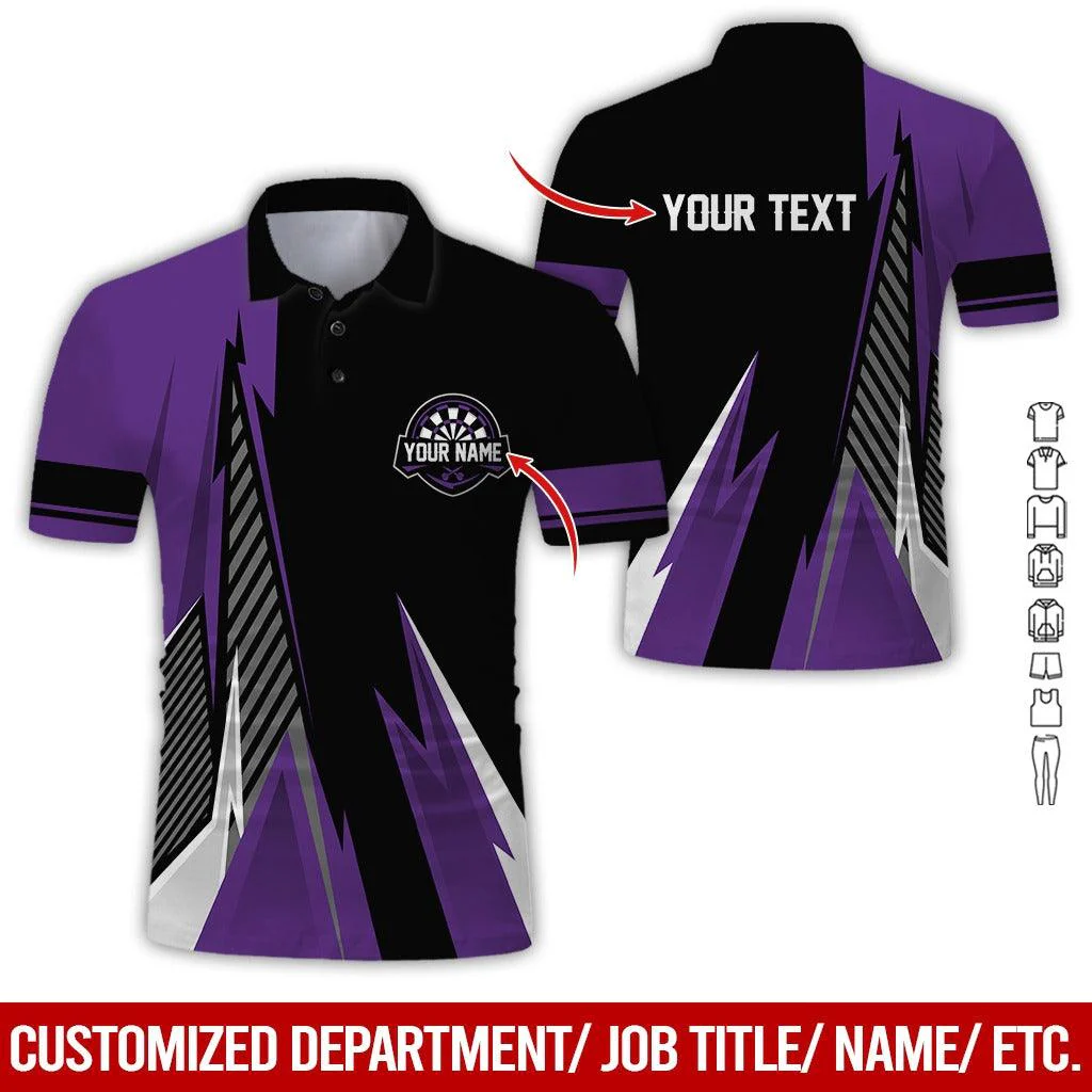 Customized Name & Text Darts Polo Shirt, Personalized Name Darts Polo Shirt For Men - Perfect Gift For Darts Lovers, Darts Players, Darts Team - Image 9