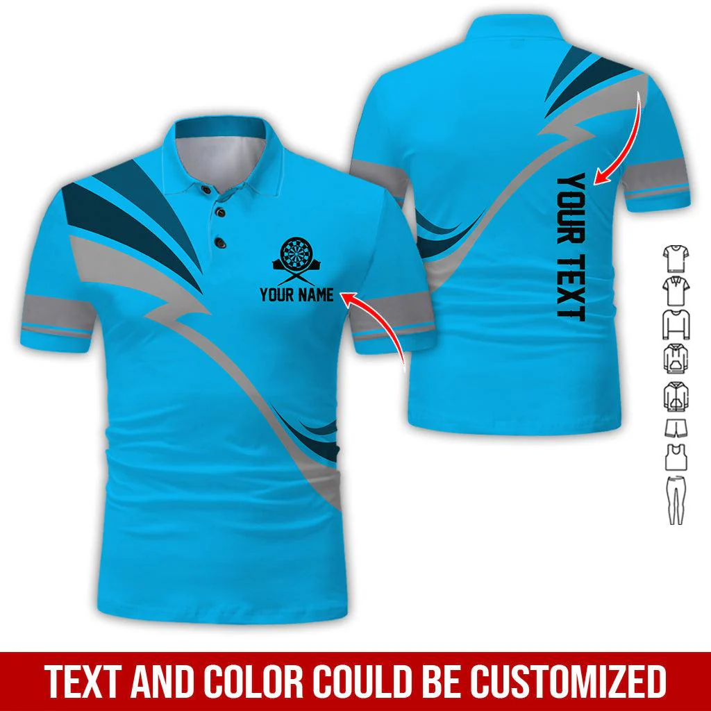 Customized Name & Text Darts Polo Shirt, Personalized Name Darts Team Uniforms Polo Shirt For Men - Perfect Gift For Darts Lovers, Darts Players