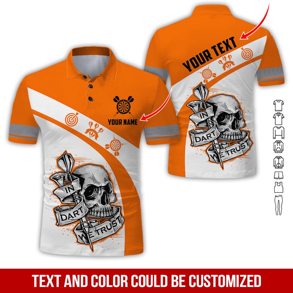Customized Name & Text Darts Polo Shirt, Personalized Name In Dart We Trust Uniforms Polo Shirt For Men - Perfect Gift For Darts Lovers, Darts Players