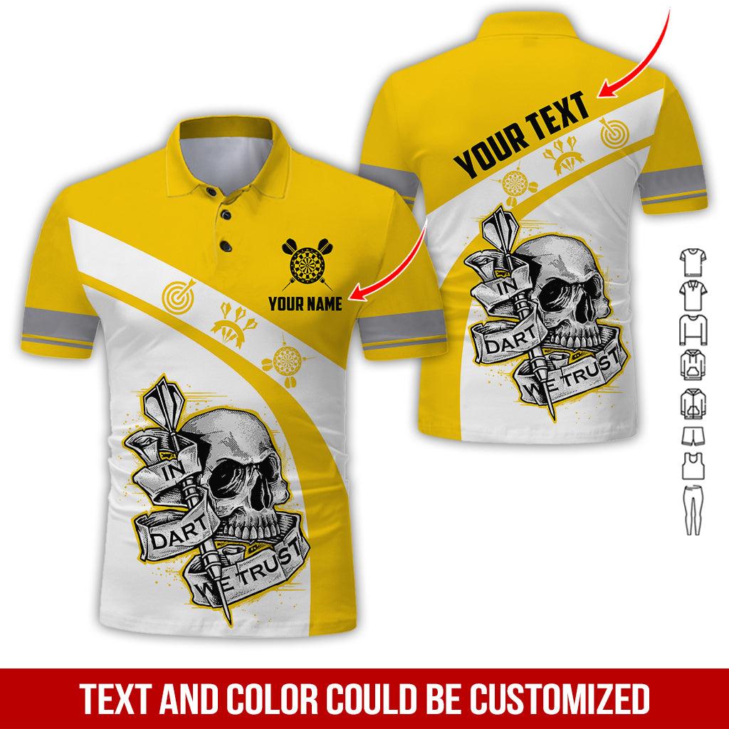 Customized Name & Text Darts Polo Shirt, Personalized Name In Dart We Trust Uniforms Polo Shirt For Men - Perfect Gift For Darts Lovers, Darts Players - Image 3