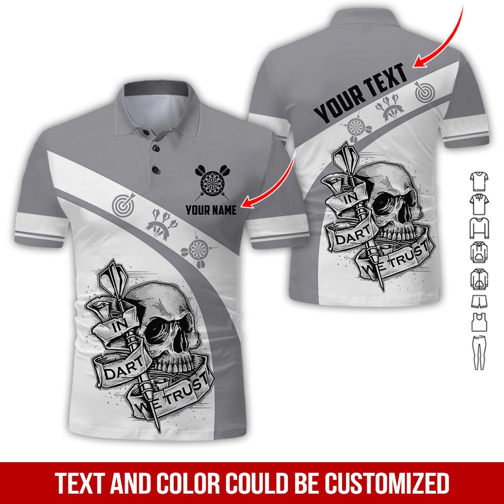 Customized Name & Text Darts Polo Shirt, Personalized Name In Dart We Trust Uniforms Polo Shirt For Men - Perfect Gift For Darts Lovers, Darts Players - Image 5