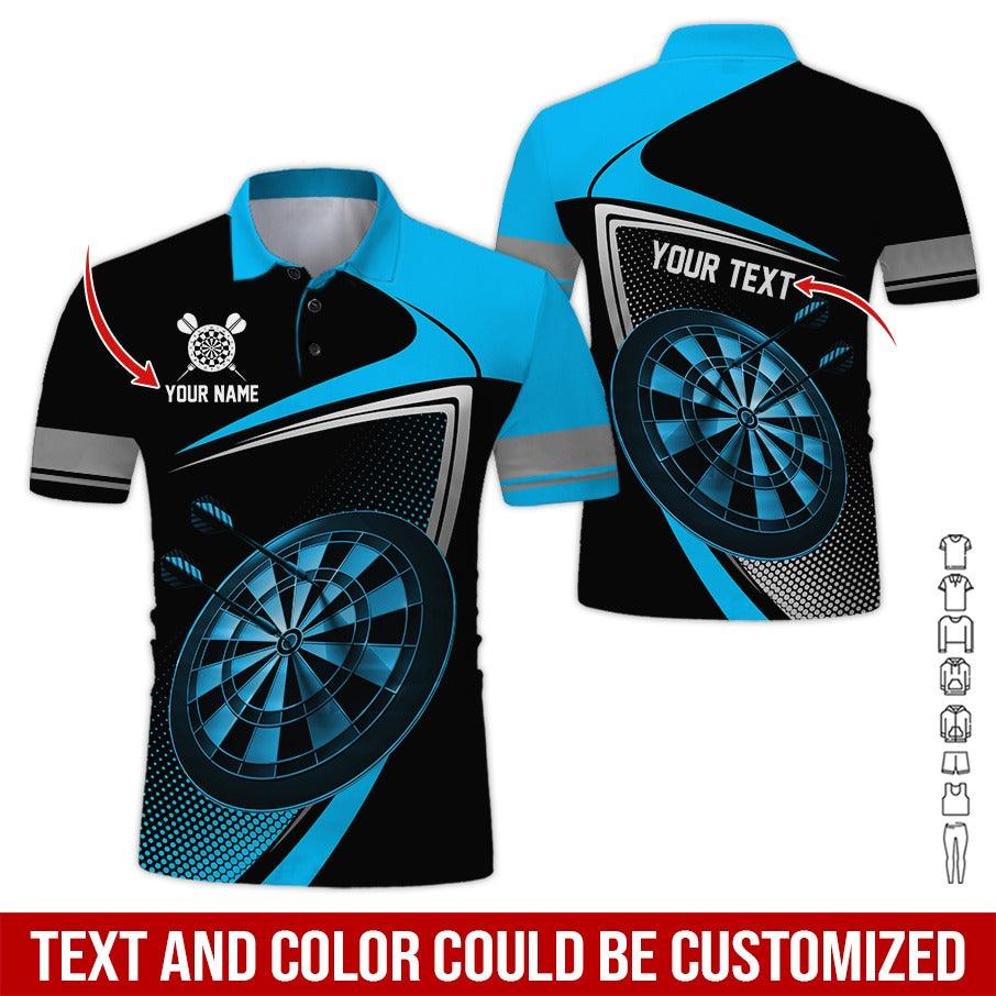Customized Name & Text Darts Polo Shirt, Personalized Name Love Darts Polo Shirt For Men - Perfect Gift For Darts Lovers, Darts Players - Image 2
