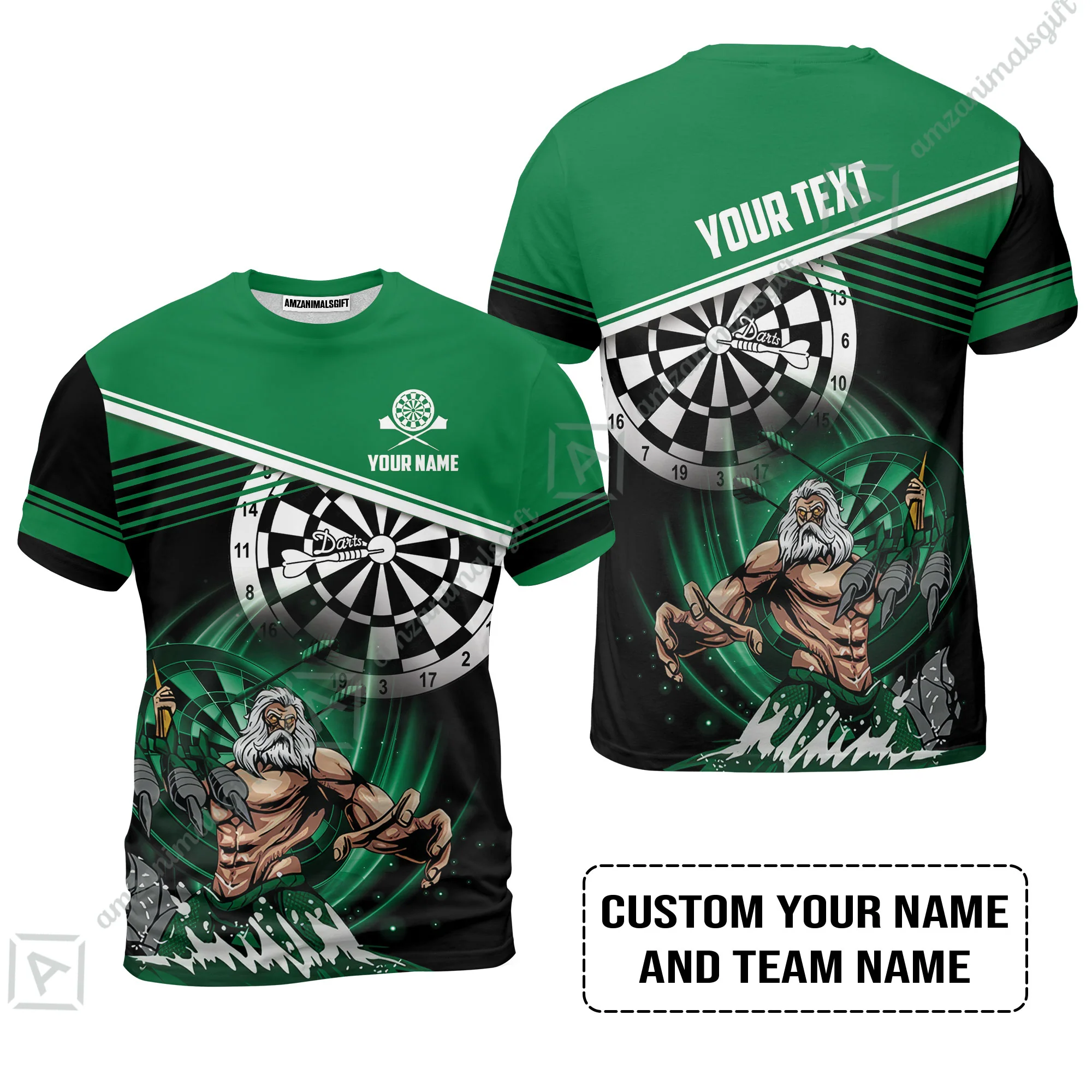 Customized Name & Text Darts Polo Shirt, Personalized Name Poseidon Darts Polo Shirt - Image 8