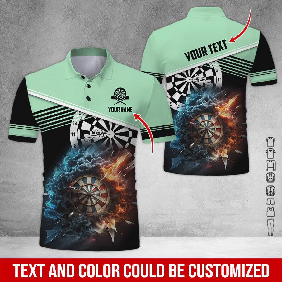Customized Name & Text Darts Polo Shirt, Personalized Name Smoke Dartboard Polo Shirt For Men - Perfect Gift For Darts Lovers, Darts Players - Image 10