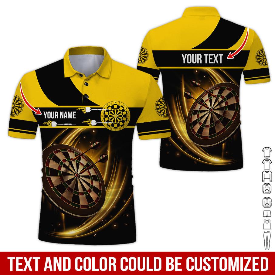 Customized Name & Text Darts Polo Shirts, Dartboard Personalized Name Darts Polo Shirt For Men - Perfect Gift For Darts Lovers, Darts Players