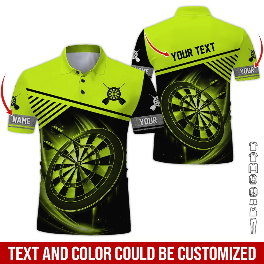 Customized Name & Text Darts Polo Shirts, I Love Darts Personalized Name Darts Polo Shirt For Men - Perfect Gift For Darts Lovers, Darts Players - Image 6