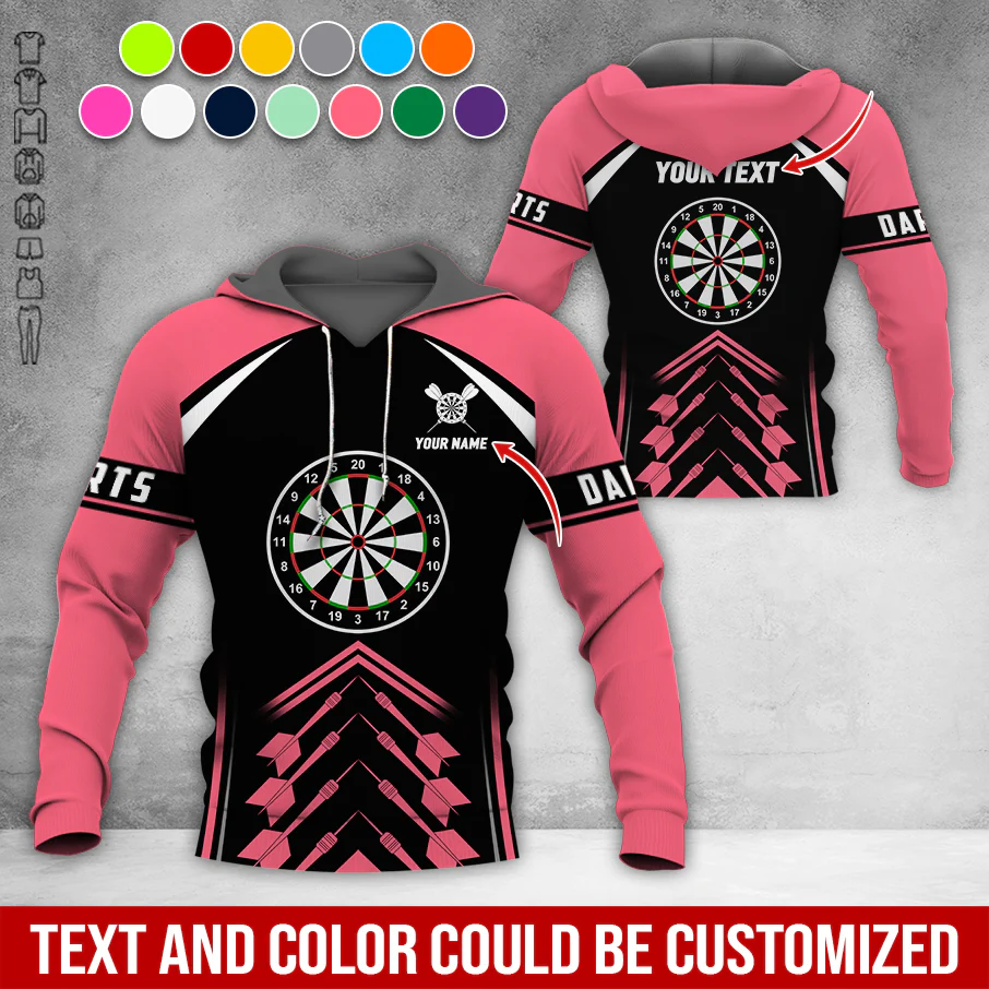 Customized Name & Text Darts Premium Hoodie, Custom Color Darts Pattern For Men & Women Hoodie, Perfect Gift For Darts Lovers, Darts Player - Image 11