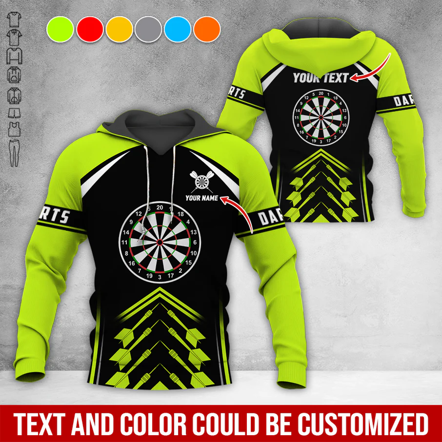 Customized Name & Text Darts Premium Hoodie, Custom Color Darts Pattern For Men & Women Hoodie, Perfect Gift For Darts Lovers, Darts Player - Image 7