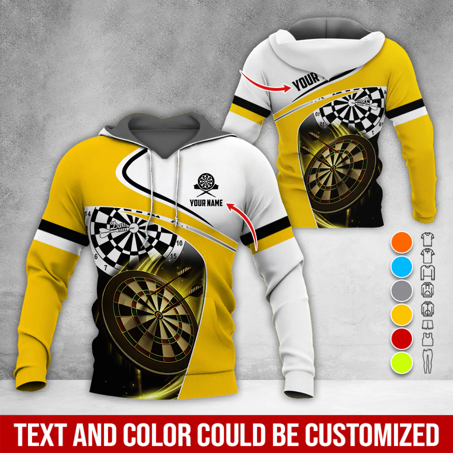 Customized Name & Text Darts Premium Hoodie, Custom Colorful Darts Hoodie For Men & Women, Perfect Gift For Darts Lovers, Darts Player - Image 4