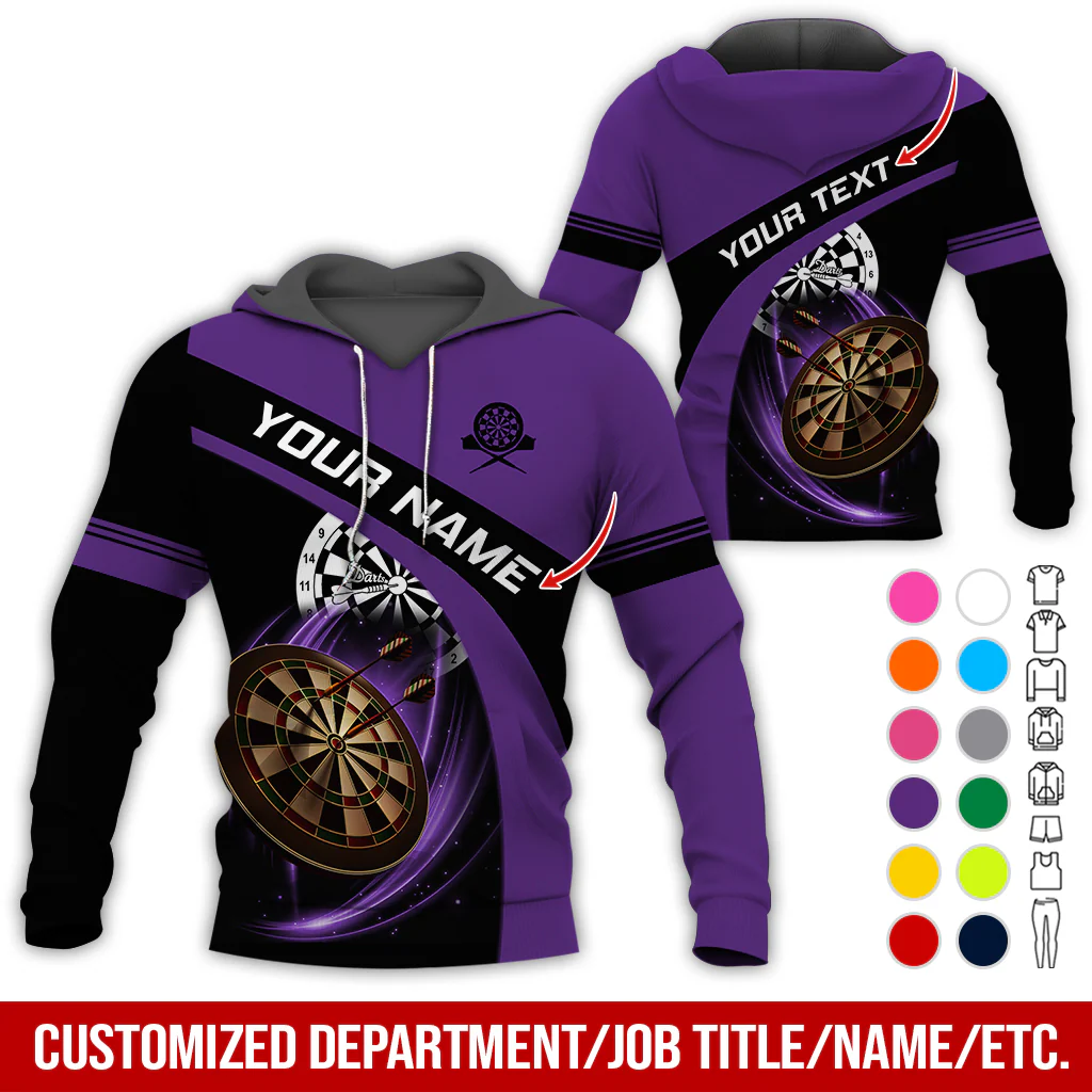 Customized Name & Text Darts Premium Hoodie, Custom Darts Hoodie Men & Women, Perfect Gift For Darts Lovers, Darts Player - Image 11