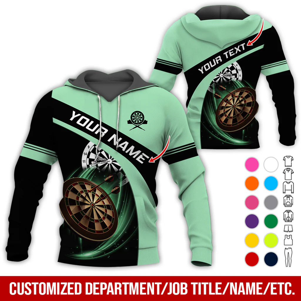 Customized Name & Text Darts Premium Hoodie, Custom Darts Hoodie Men & Women, Perfect Gift For Darts Lovers, Darts Player - Image 3