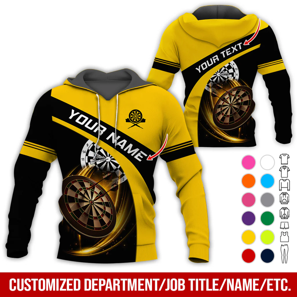 Customized Name & Text Darts Premium Hoodie, Custom Darts Hoodie Men & Women, Perfect Gift For Darts Lovers, Darts Player - Image 4