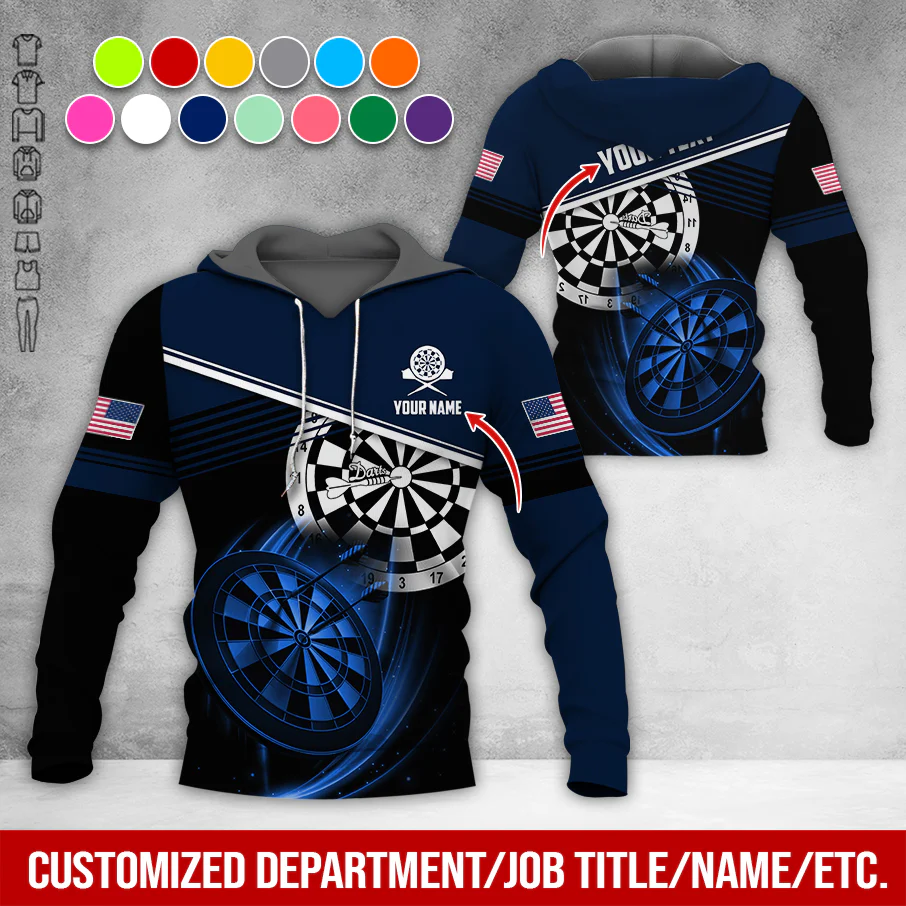 Customized Name & Text Darts Premium Hoodie, Custom National Flag, Darts Pattern Hoodie For Men & Women, Perfect Gift For Darts Lovers, Darts Player - Image 8