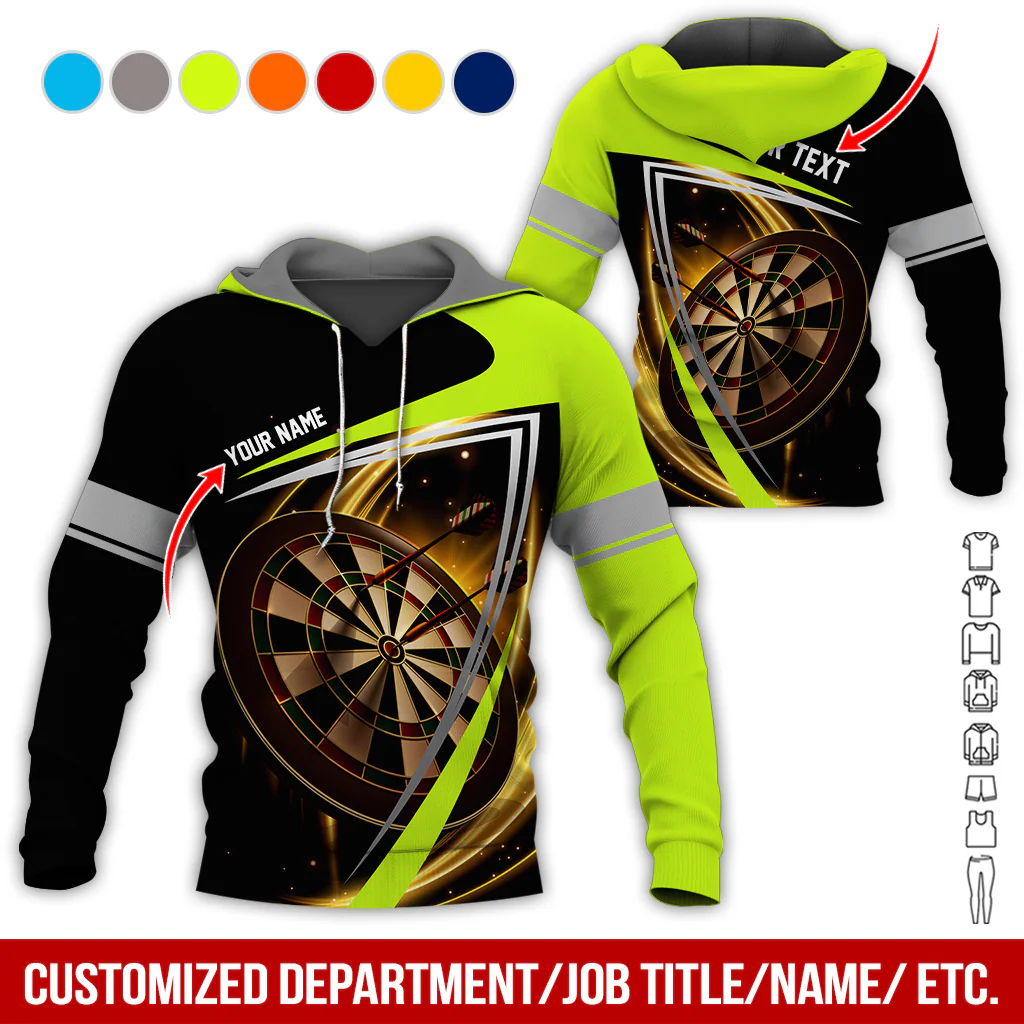Customized Name & Text Darts Premium Hoodie, Dartboard Pattern Hoodie For Men & Women - Gift For Darts Lovers, Friend, Family - Image 3