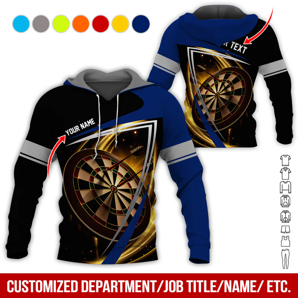 Customized Name & Text Darts Premium Hoodie, Dartboard Pattern Hoodie For Men & Women - Gift For Darts Lovers, Friend, Family - Image 4