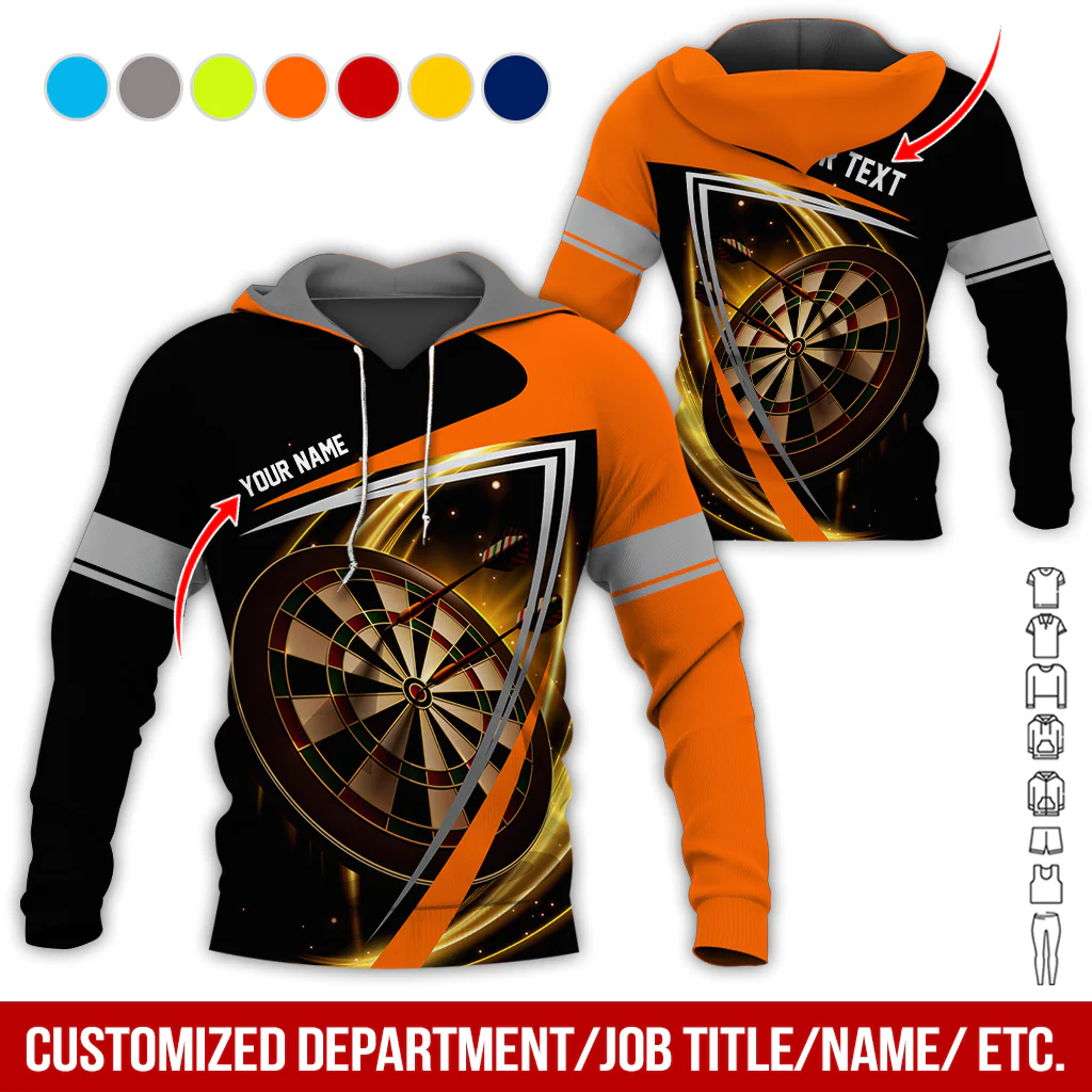 Customized Name & Text Darts Premium Hoodie, Dartboard Pattern Hoodie For Men & Women - Gift For Darts Lovers, Friend, Family - Image 5