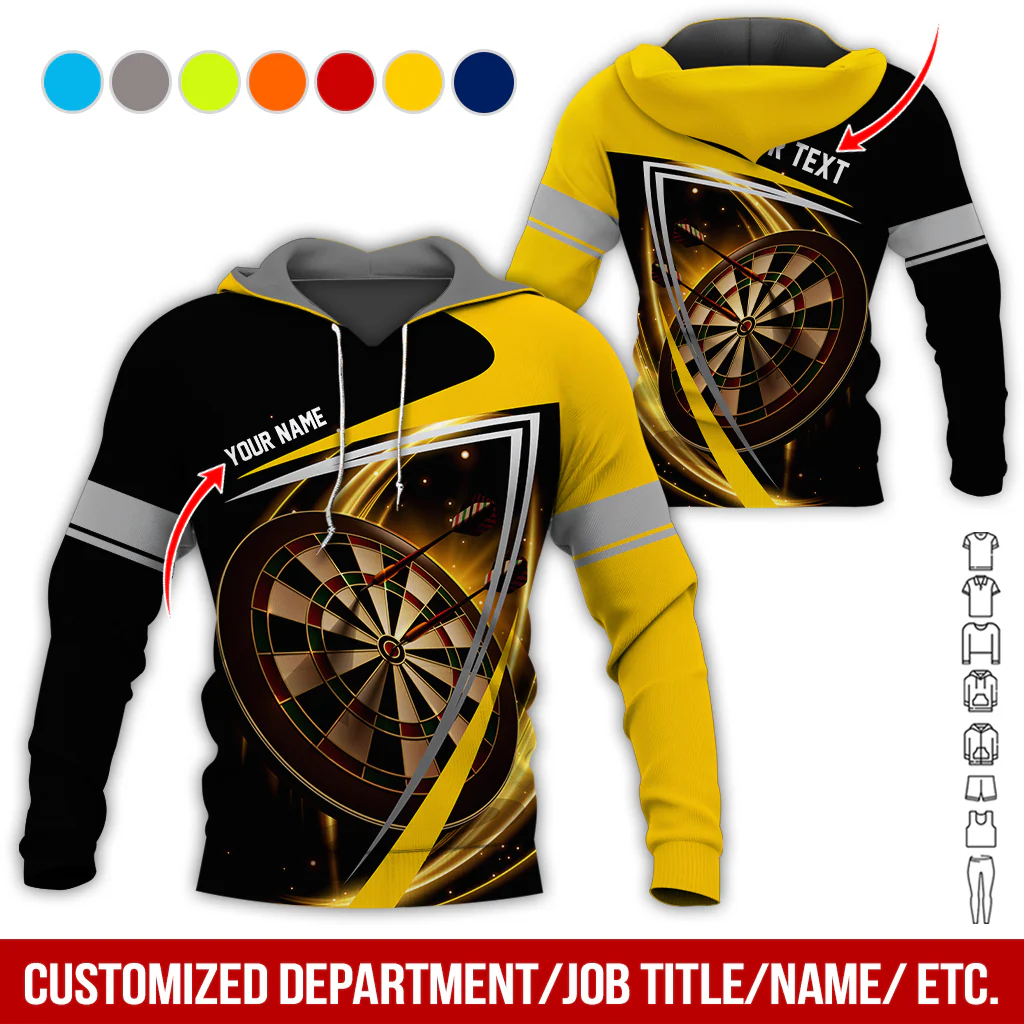 Customized Name & Text Darts Premium Hoodie, Dartboard Pattern Hoodie For Men & Women - Gift For Darts Lovers, Friend, Family - Image 7