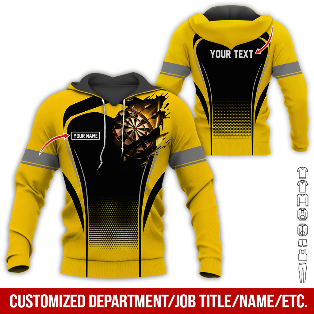 Customized Name & Text Darts Premium Hoodie, Dartboards Pattern Hoodie For Men & Women - Gift For Darts Lovers, Friend, Family - Image 6