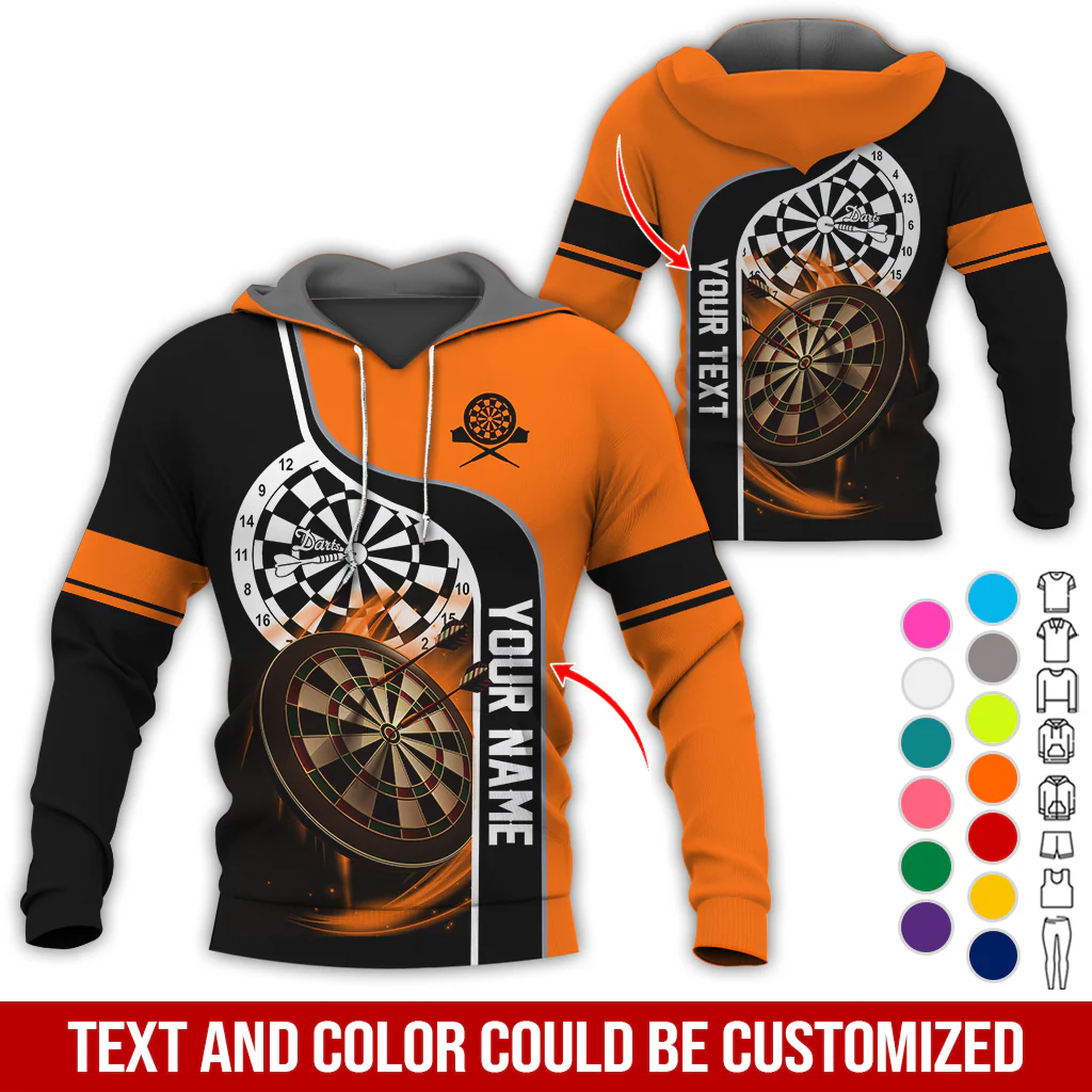 Customized Name & Text Darts Premium Hoodie, Darts Pattern Hoodie For Men & Women, Perfect Gift For Darts Lovers, Friend, Family - Image 11