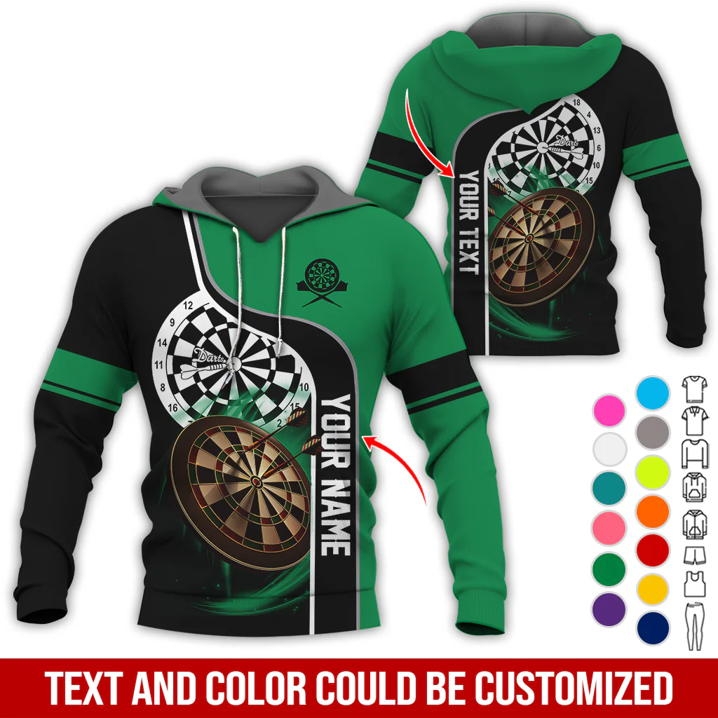 Customized Name & Text Darts Premium Hoodie, Darts Pattern Hoodie For Men & Women, Perfect Gift For Darts Lovers, Friend, Family - Image 7