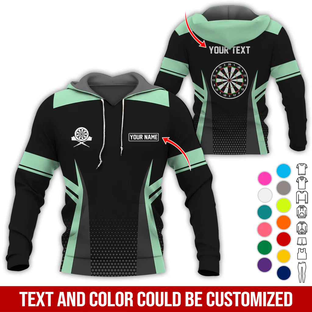 Customized Name & Text Darts Premium Hoodie, Darts Pattern Hoodie, Perfect Gift For Darts Lovers, Friend, Family - Image 3