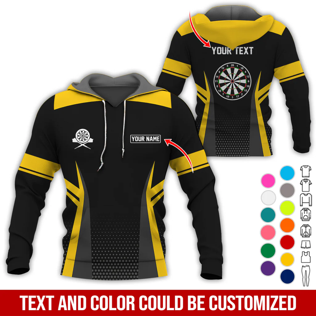 Customized Name & Text Darts Premium Hoodie, Darts Pattern Hoodie, Perfect Gift For Darts Lovers, Friend, Family - Image 4
