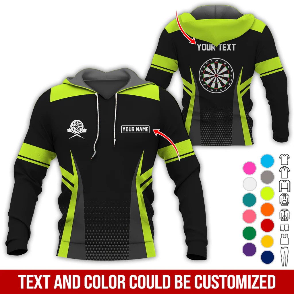 Customized Name & Text Darts Premium Hoodie, Darts Pattern Hoodie, Perfect Gift For Darts Lovers, Friend, Family - Image 6