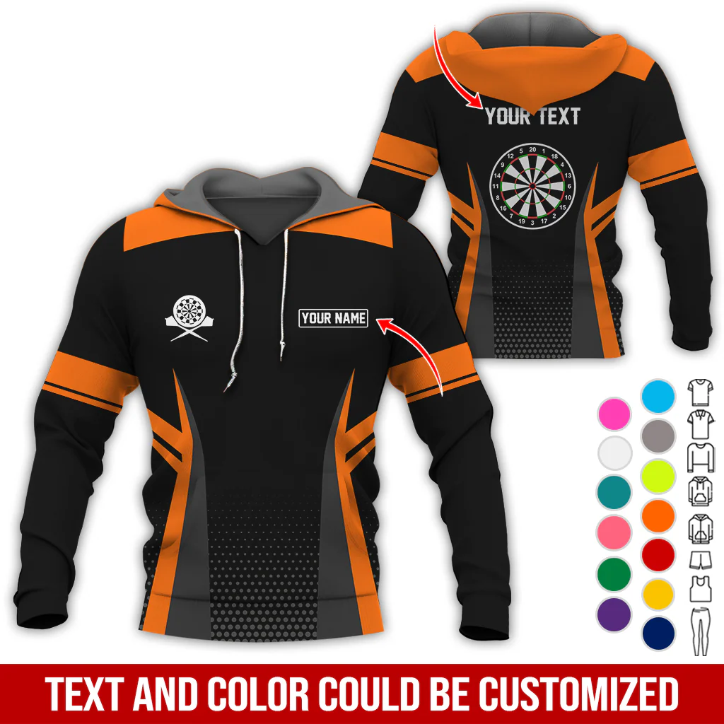 Customized Name & Text Darts Premium Hoodie, Darts Pattern Hoodie, Perfect Gift For Darts Lovers, Friend, Family - Image 9