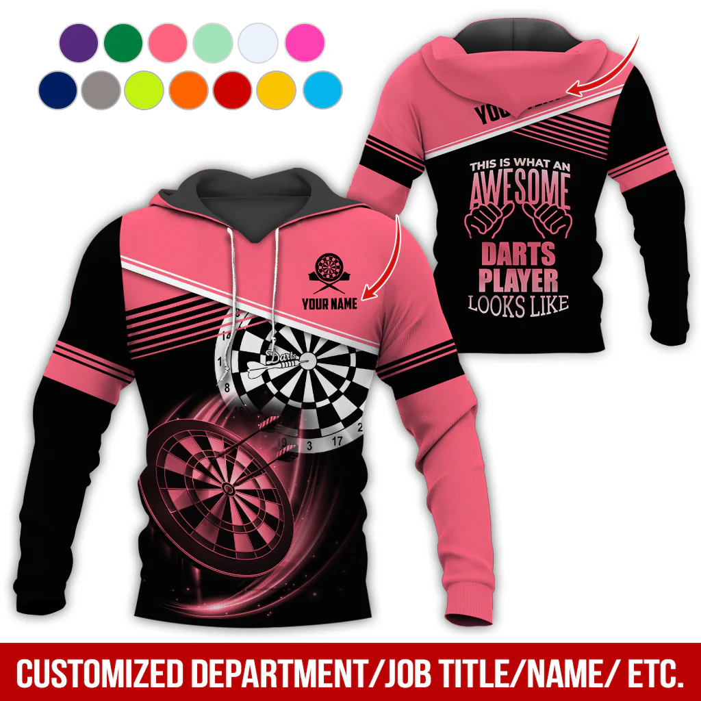 Customized Name & Text Darts Premium Hoodie, Darts Player Looks Like Hoodie, Perfect Gift For Darts Lovers, Darts Player - Image 10