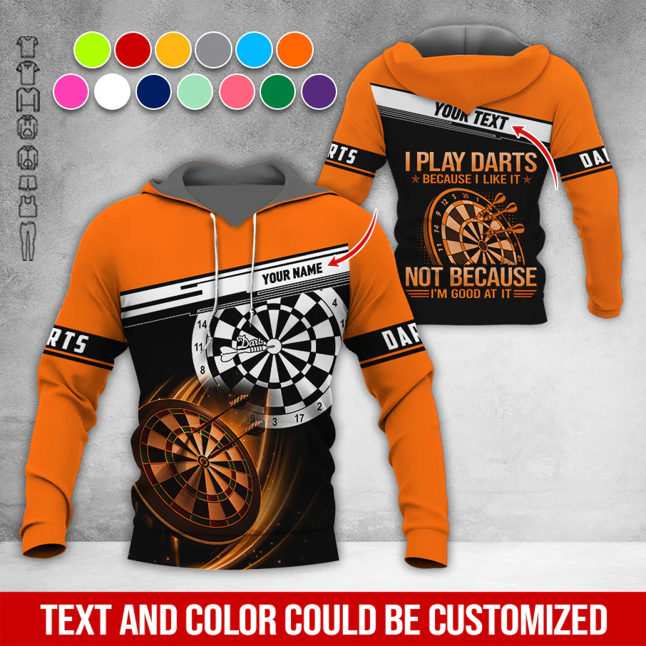 Customized Name & Text Darts Premium Hoodie, I Play Darts Because I Like It Not Because I'm Good At It Darts Hoodie, Perfect Gift For Darts Lovers, Darts Player - Image 12