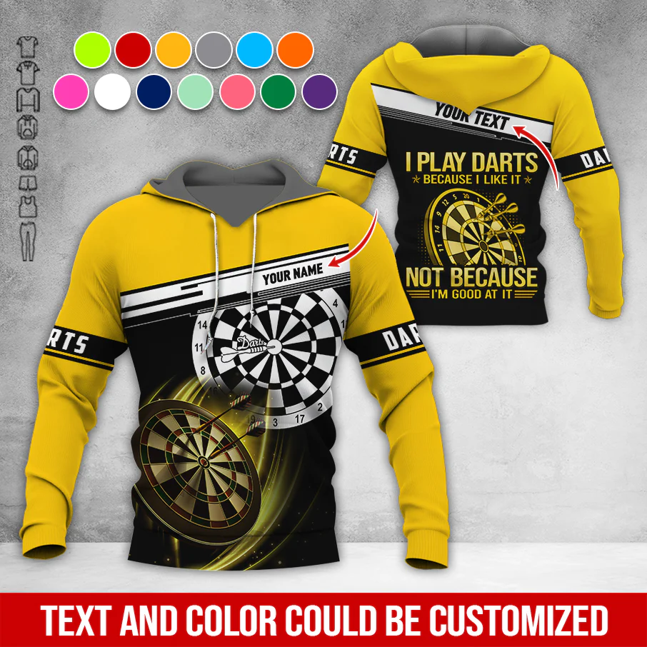 Customized Name & Text Darts Premium Hoodie, I Play Darts Because I Like It Not Because I'm Good At It Darts Hoodie, Perfect Gift For Darts Lovers, Darts Player - Image 7