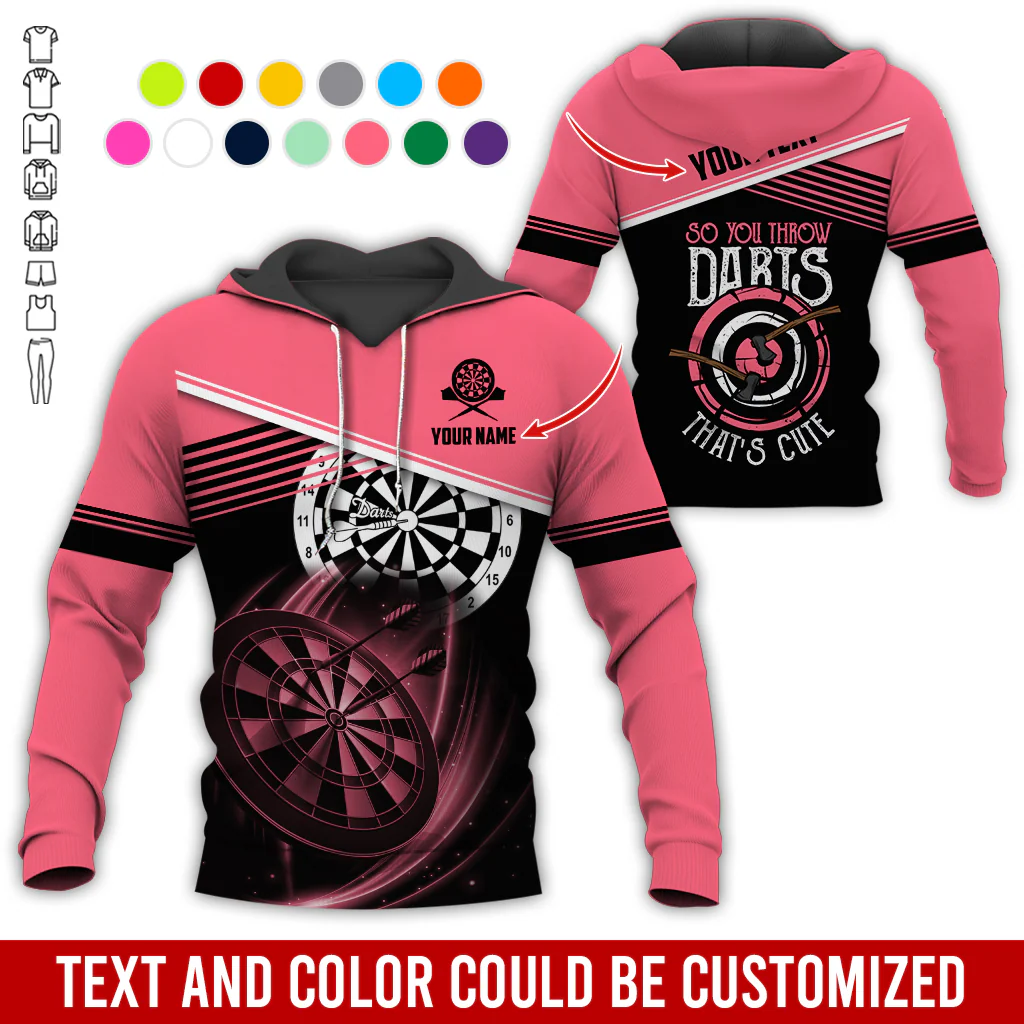 Customized Name & Text Darts Premium Hoodie, So You Throw Darts That's Cute Darts Hoodie, Perfect Gift For Darts Lovers, Darts Player - Image 10