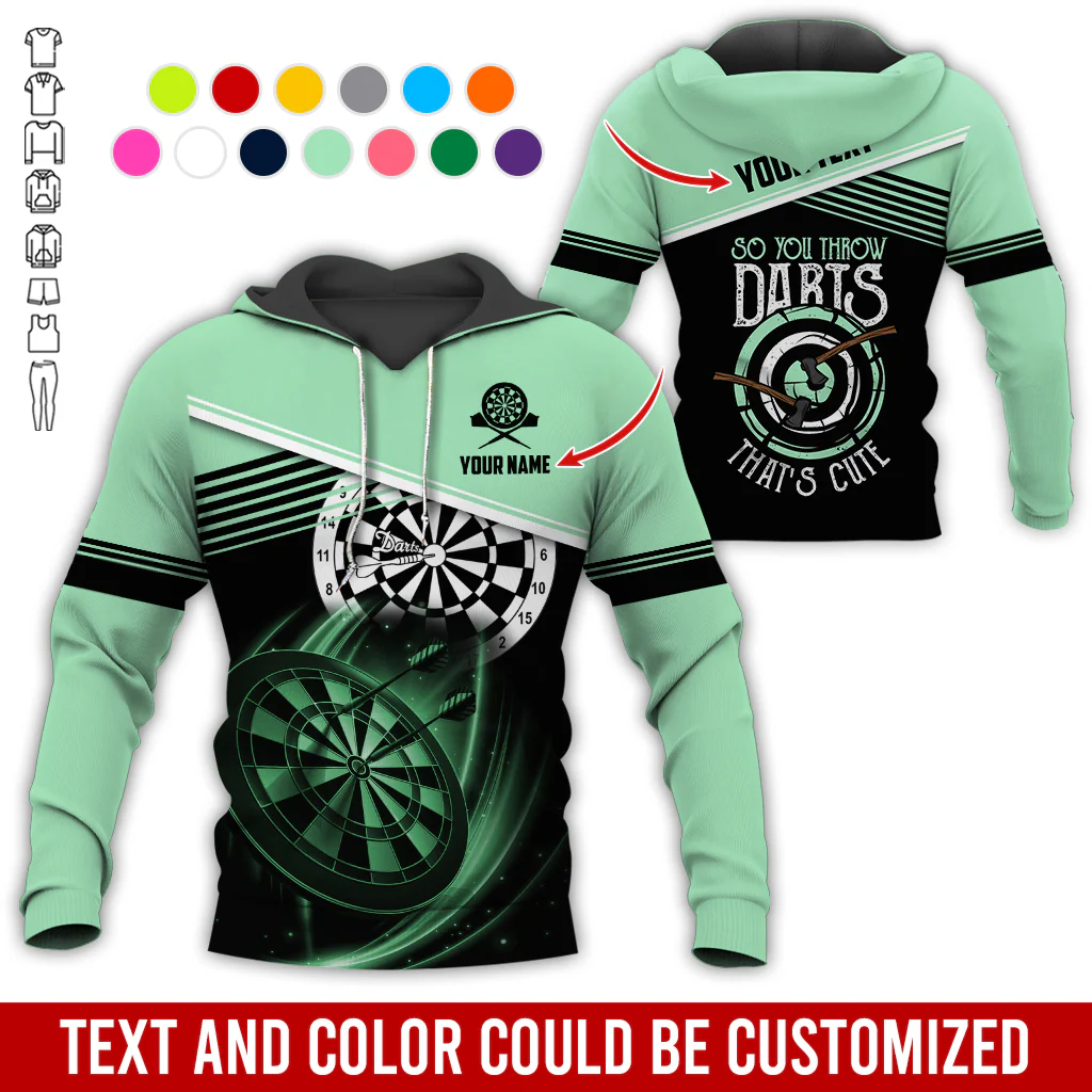 Customized Name & Text Darts Premium Hoodie, So You Throw Darts That's Cute Darts Hoodie, Perfect Gift For Darts Lovers, Darts Player - Image 3