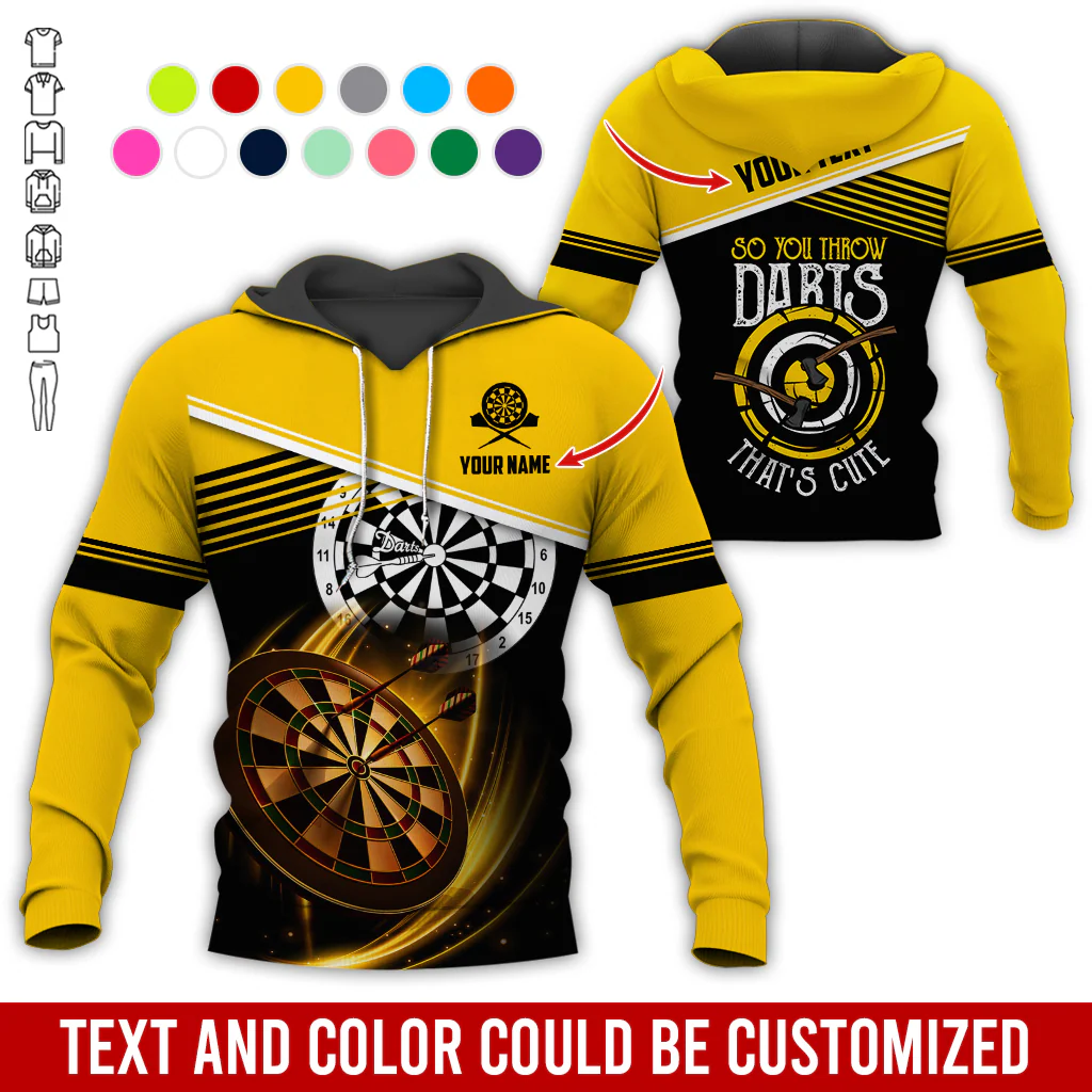Customized Name & Text Darts Premium Hoodie, So You Throw Darts That's Cute Darts Hoodie, Perfect Gift For Darts Lovers, Darts Player - Image 4