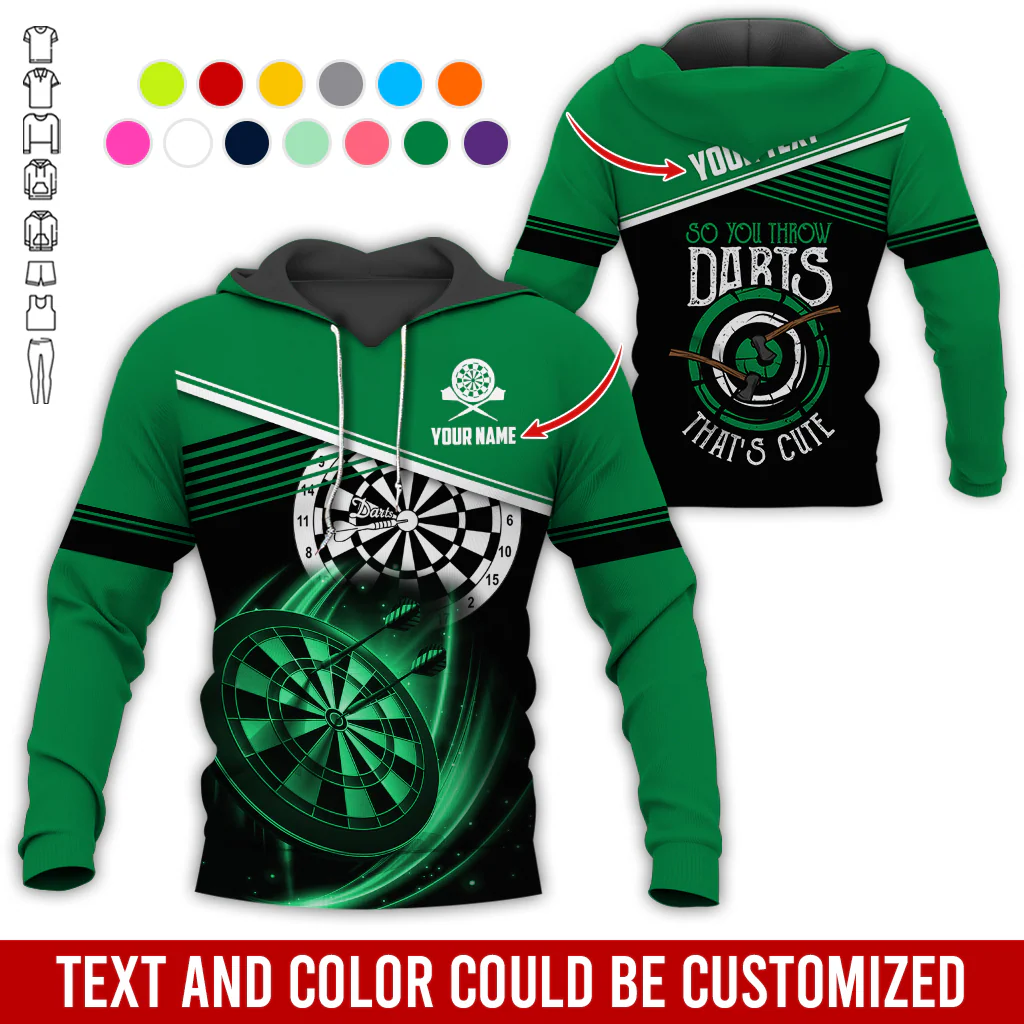 Customized Name & Text Darts Premium Hoodie, So You Throw Darts That's Cute Darts Hoodie, Perfect Gift For Darts Lovers, Darts Player - Image 5