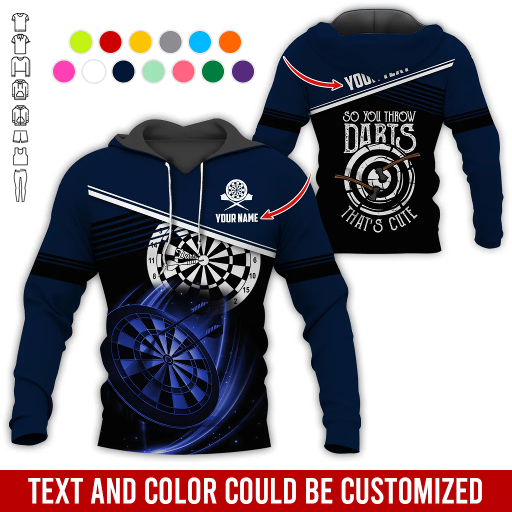Customized Name & Text Darts Premium Hoodie, So You Throw Darts That's Cute Darts Hoodie, Perfect Gift For Darts Lovers, Darts Player - Image 7