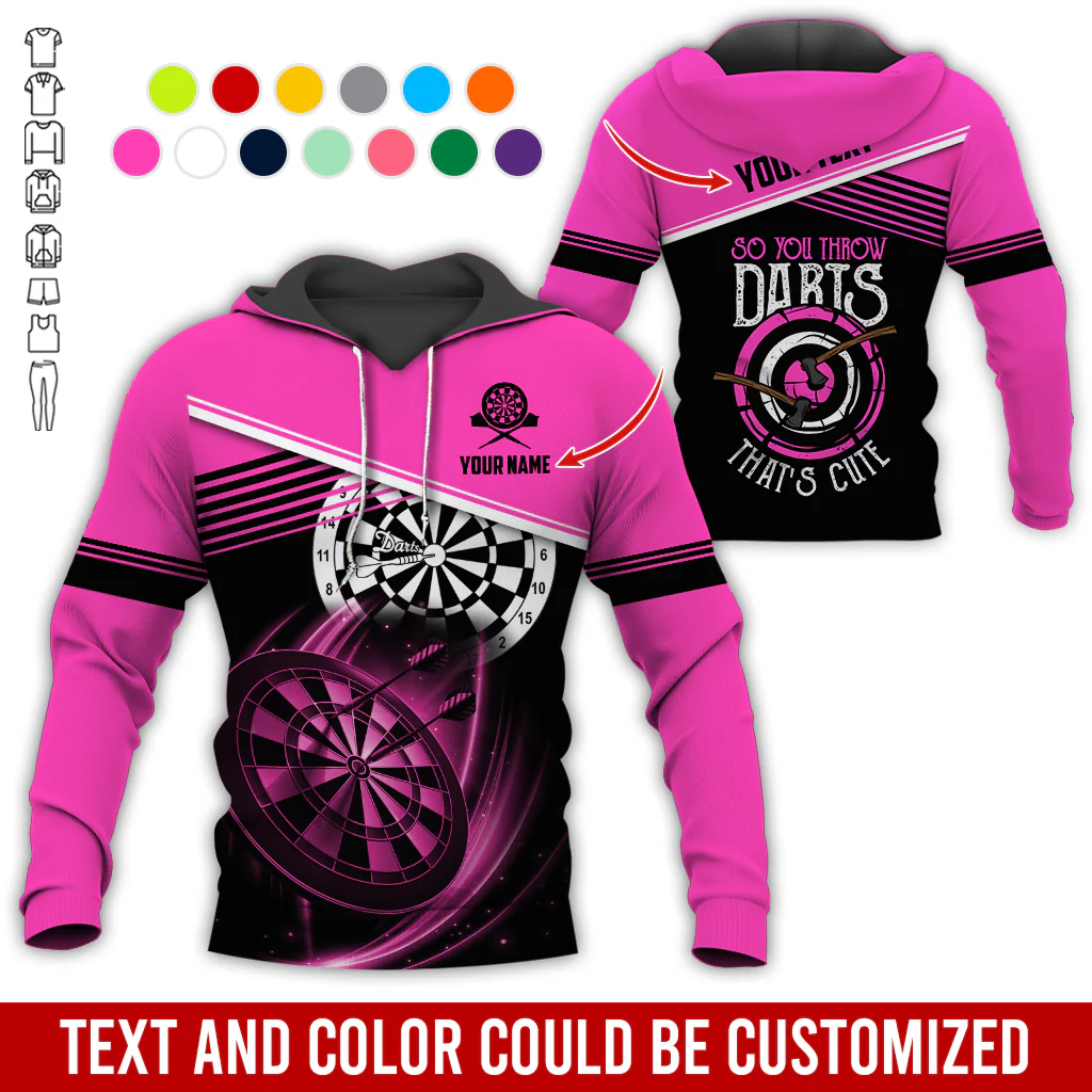 Customized Name & Text Darts Premium Hoodie, So You Throw Darts That's Cute Darts Hoodie, Perfect Gift For Darts Lovers, Darts Player - Image 8