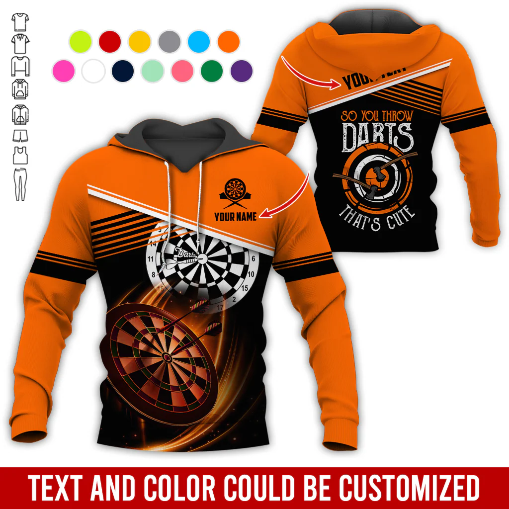 Customized Name & Text Darts Premium Hoodie, So You Throw Darts That's Cute Darts Hoodie, Perfect Gift For Darts Lovers, Darts Player - Image 9