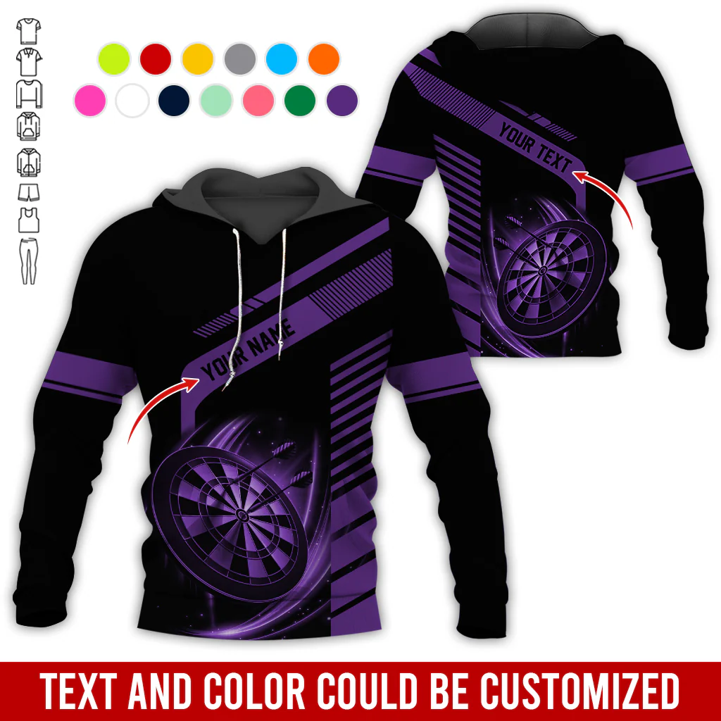 Customized Name & Text Darts Premium Hoodie, Throw Your Dart And Let It Fly, Perfect Gift For Darts Lovers, Friend, Family - Image 12